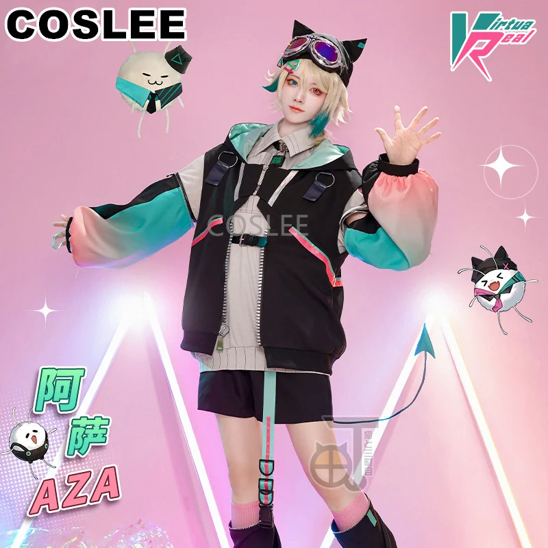 COSLEE VirtuaReal Aza Cosplay Costume VTuber New Clothes Fashion Handsome Uniform Game Suit Halloween Party Outfit 2023