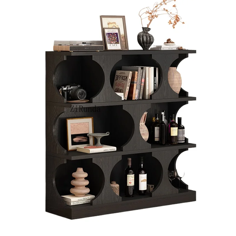 Modern style asymmetrical bookcase, three independent compartments, classic design, suitable for family use
