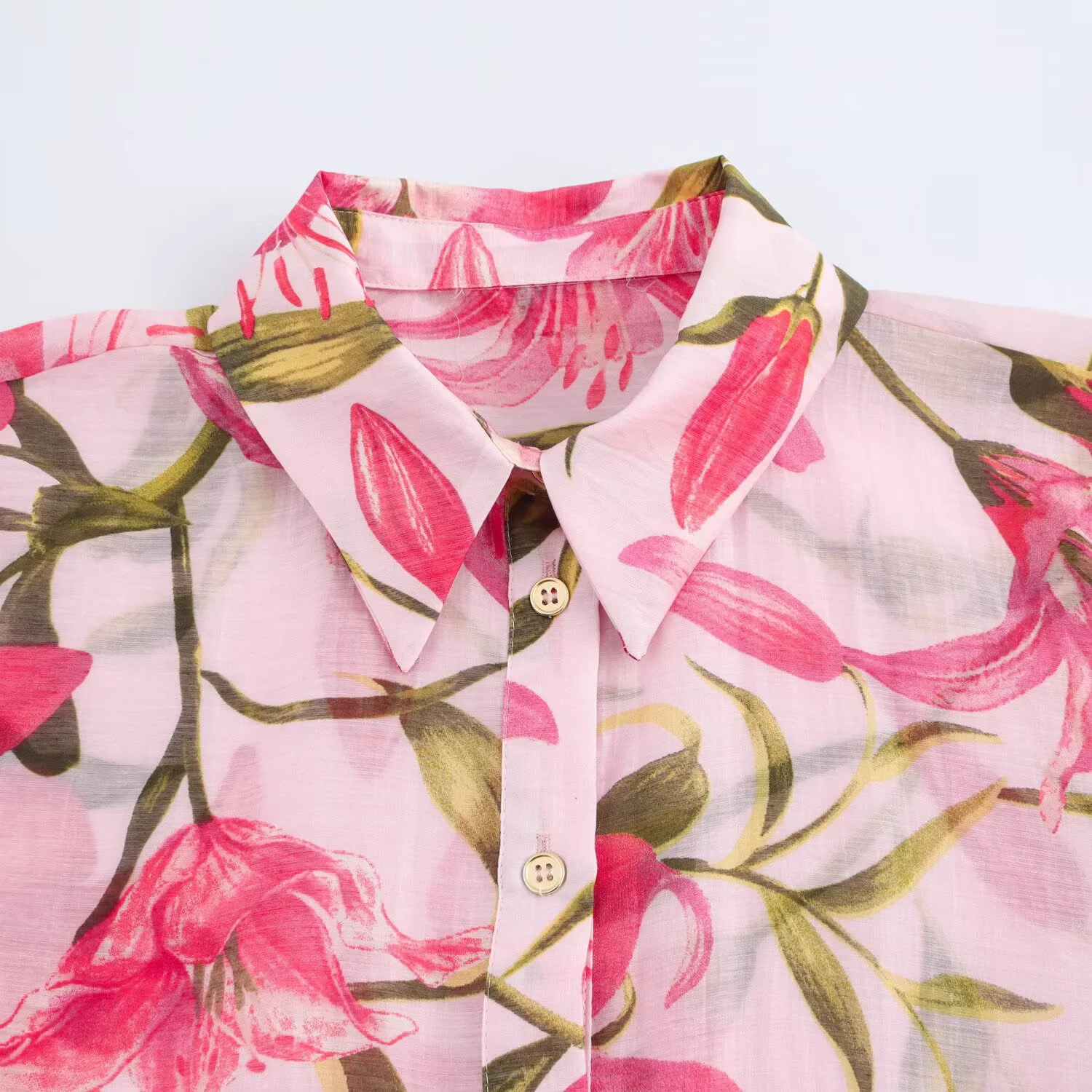 

Spring New Flower Printed Shirt Product Women's Vacation Style Fashion Versatile Temperament Gentle Lady