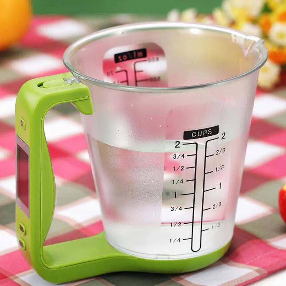 

Accurate 1000g 1g Digital Measuring Cup Electronic Lcd Display Kitchen Scale For Milk Powder Coffee Beverage Light Green