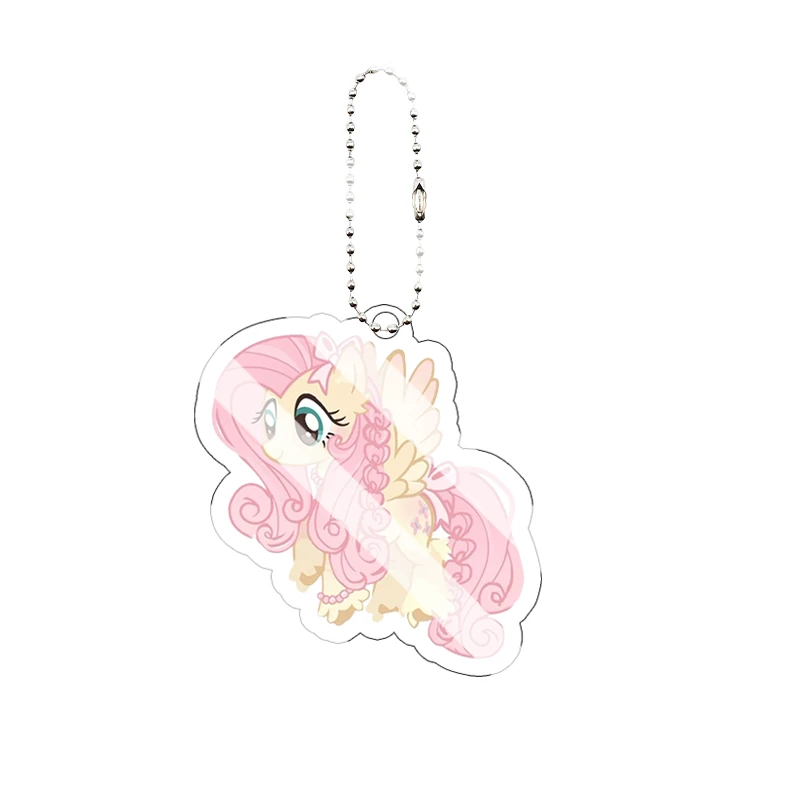 Fluttershy Acryl-Schlüsselanhänger Niedlicher Anime-Cartoon-Charakter Anhänger für Rucksack Schlüsselring Taschendekoration Geschenk – Detail 16