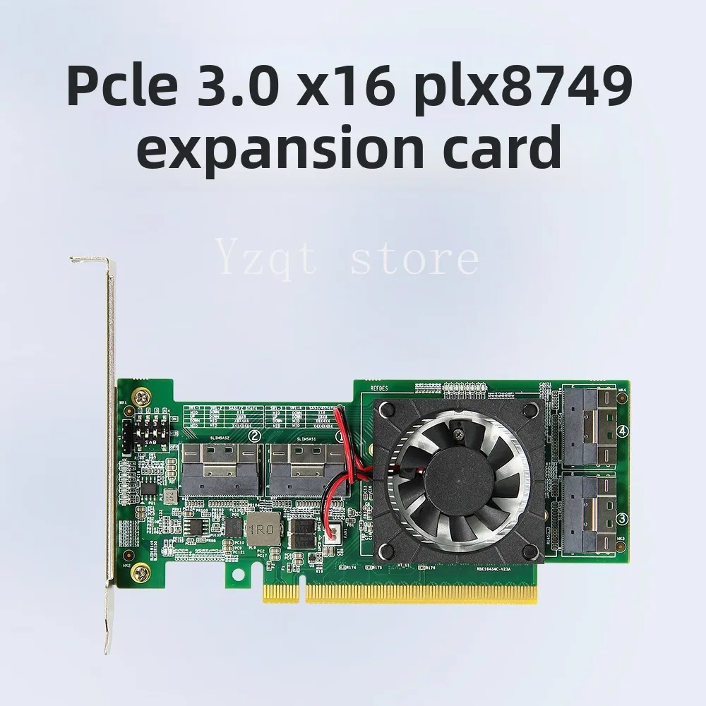 PCIe expansion card PLX8749 free main board split integrated compatible module graphics card M.2NvmeSSDU.2 expansion