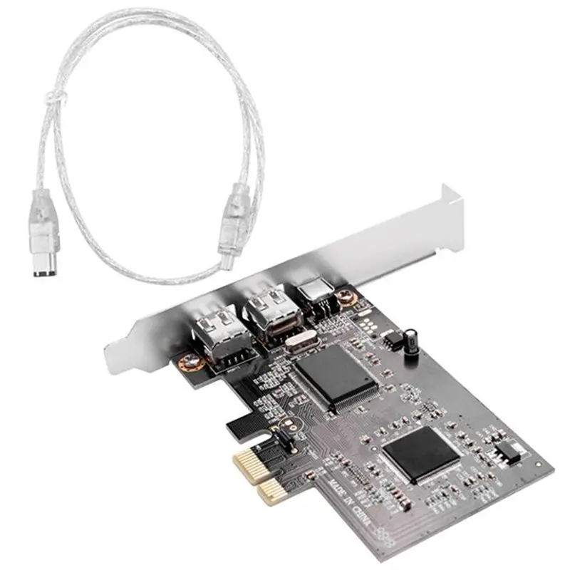 Hot Selling-PCI Express X1 PCI-E Firewire 1394A IEEE1394 Controller Card PC+Metal For Desktop,PCI Express X1 PCI-E Firewire 1394