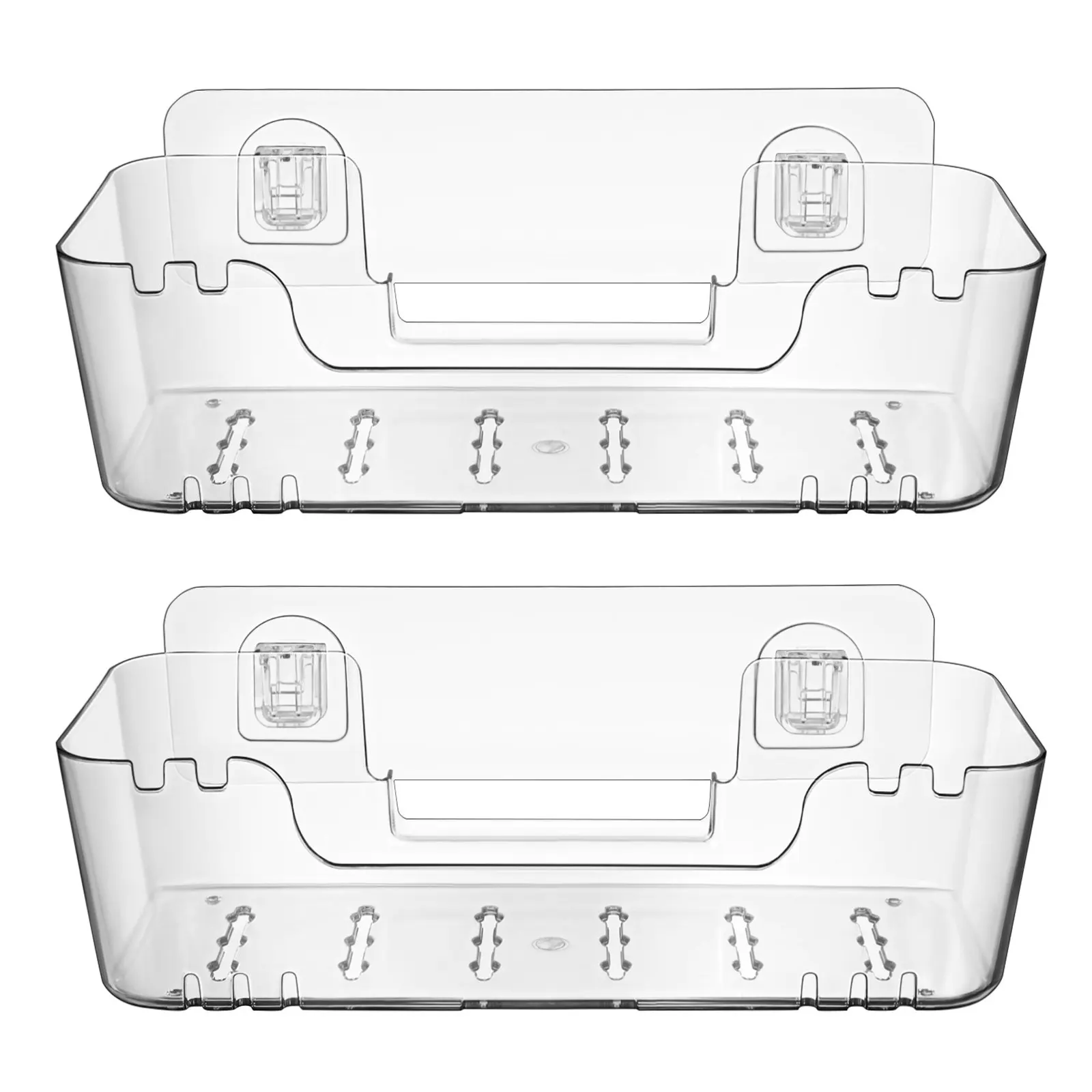 

2Pcs Bathroom Wall Storage Shelves Modern Transparent Organizer Toilet Paper Towels Essentials Waterproof Space Saving Shelf
