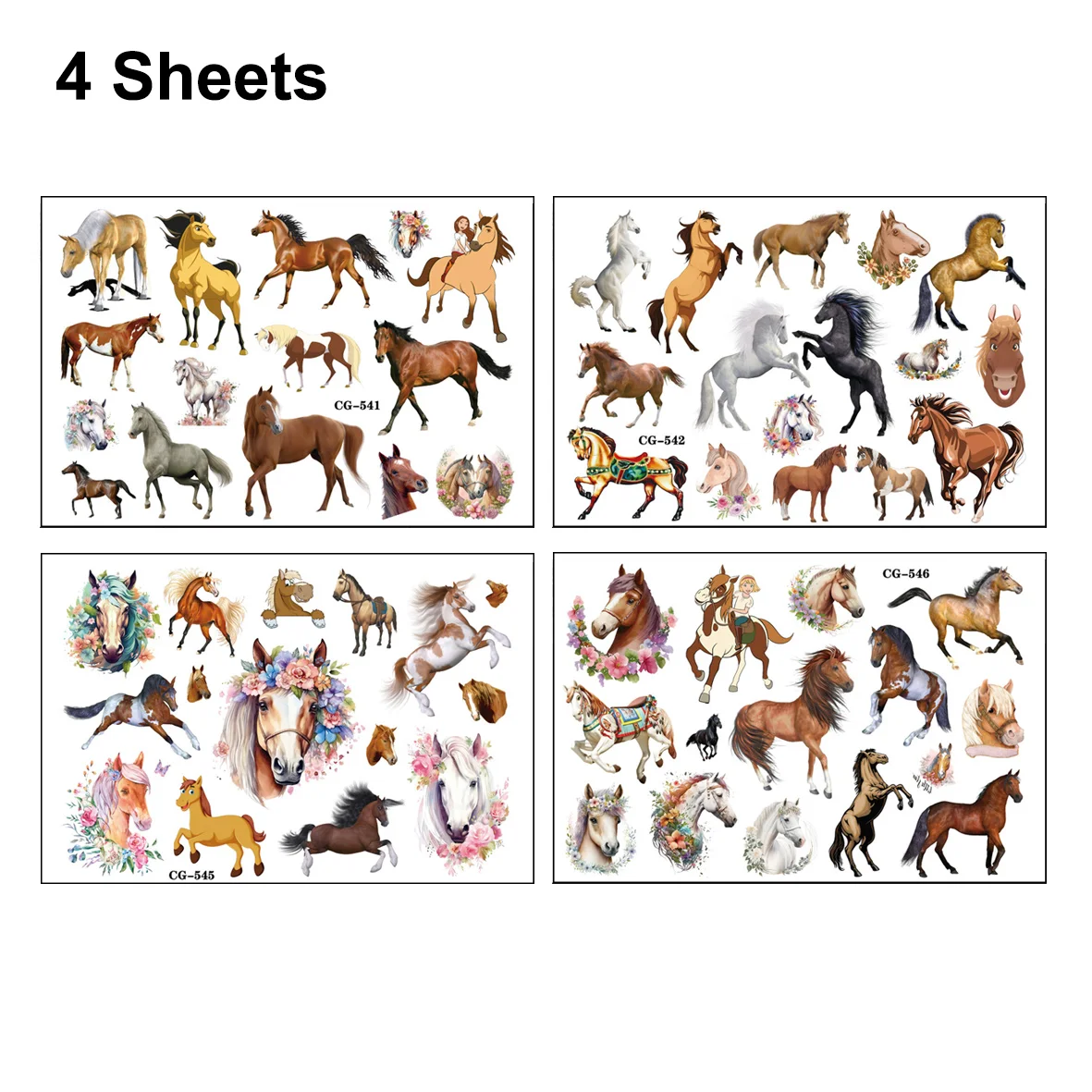 Cowgirl Horse Derby Temporary Tattoos Birthday Party Decorations Stickers Racing Pink Wild Horse Rodeo Cowboy School Prizes