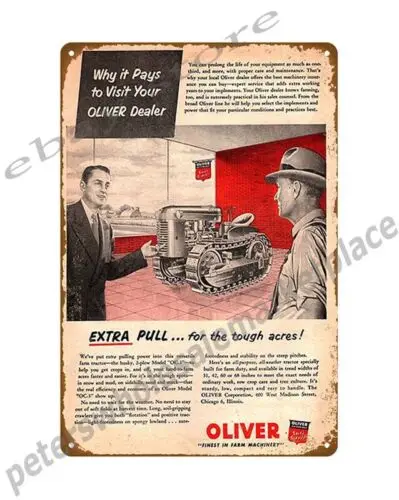 reproductions for sale 1951 Oliver Model OC-3 Bulldozer Tractor metal tin sign