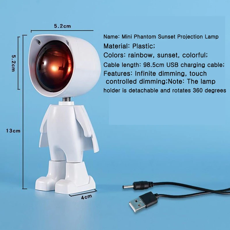 Sunset Light Mini Astronaut Sunlight Projection Light Atmosphere Light Small Sunset Sunset Light Robot