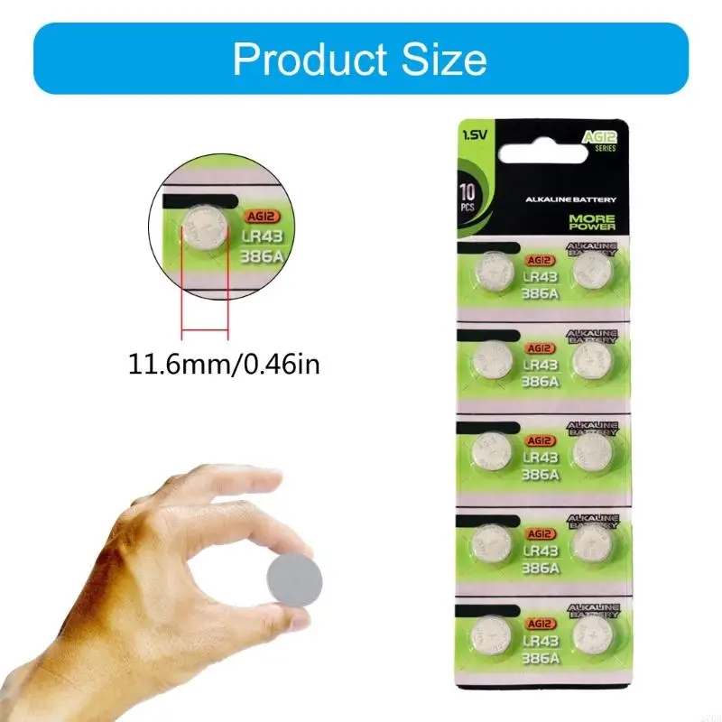 270b 10pcs/20pcs Ag12 LR43 1,55 В. Батарея батареи кнопки с щелочной кнопкой батареи для часов и надежных операций игрушек.
