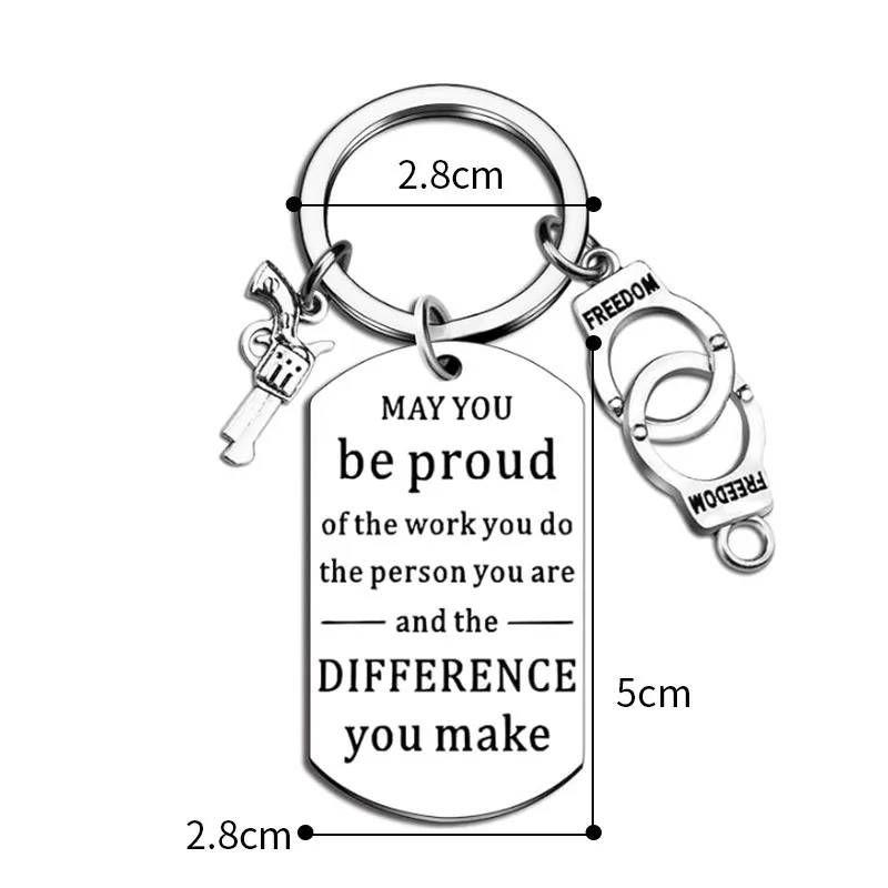 Custom Stainless Steel Keychain Simulated Handcuffs Keyring Accessories DIY Jewelry Gifts Keyring Wholesale