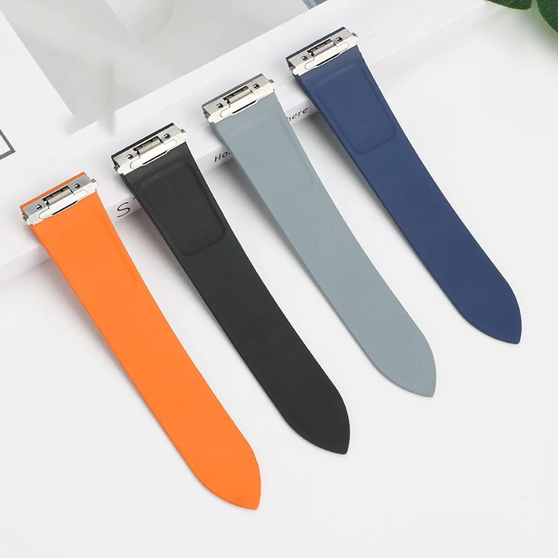 Quality Fluororubber Strap For Cartier New Santos W2SA0006 WGSA0037 WSSA0009 Watch Band Quick Release Waterproof Bracelet