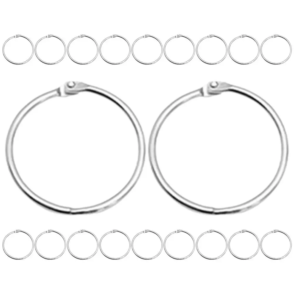 20Pcs Iron Binder Rings Metal Hinged Open Design for Document Binding Keychains Craft Projects Notebook Rings Office School