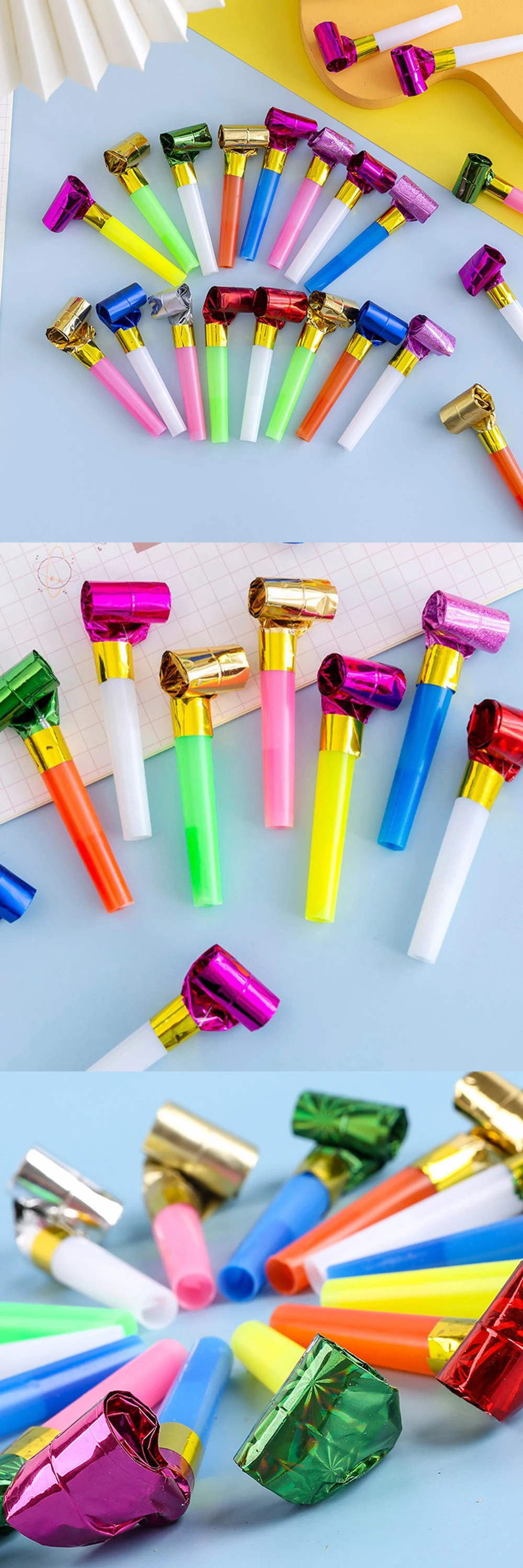 5/10/15/20PCS Blasen Drachen Pfeife Zufällig Multi-farbe Zunge Pfeifen Spiel Belohnungen jubeln Prop Party Souvenir Karneval Geschenk ZYF – Detail 2