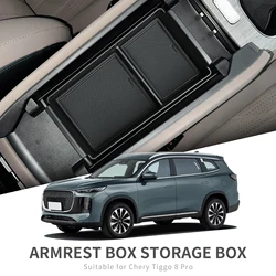 for Chery Tiggo 8 Plus / FULWIN T8 2025 Center Console Armrest Storage Box Car Tray Organizers Accessories Tidying Black