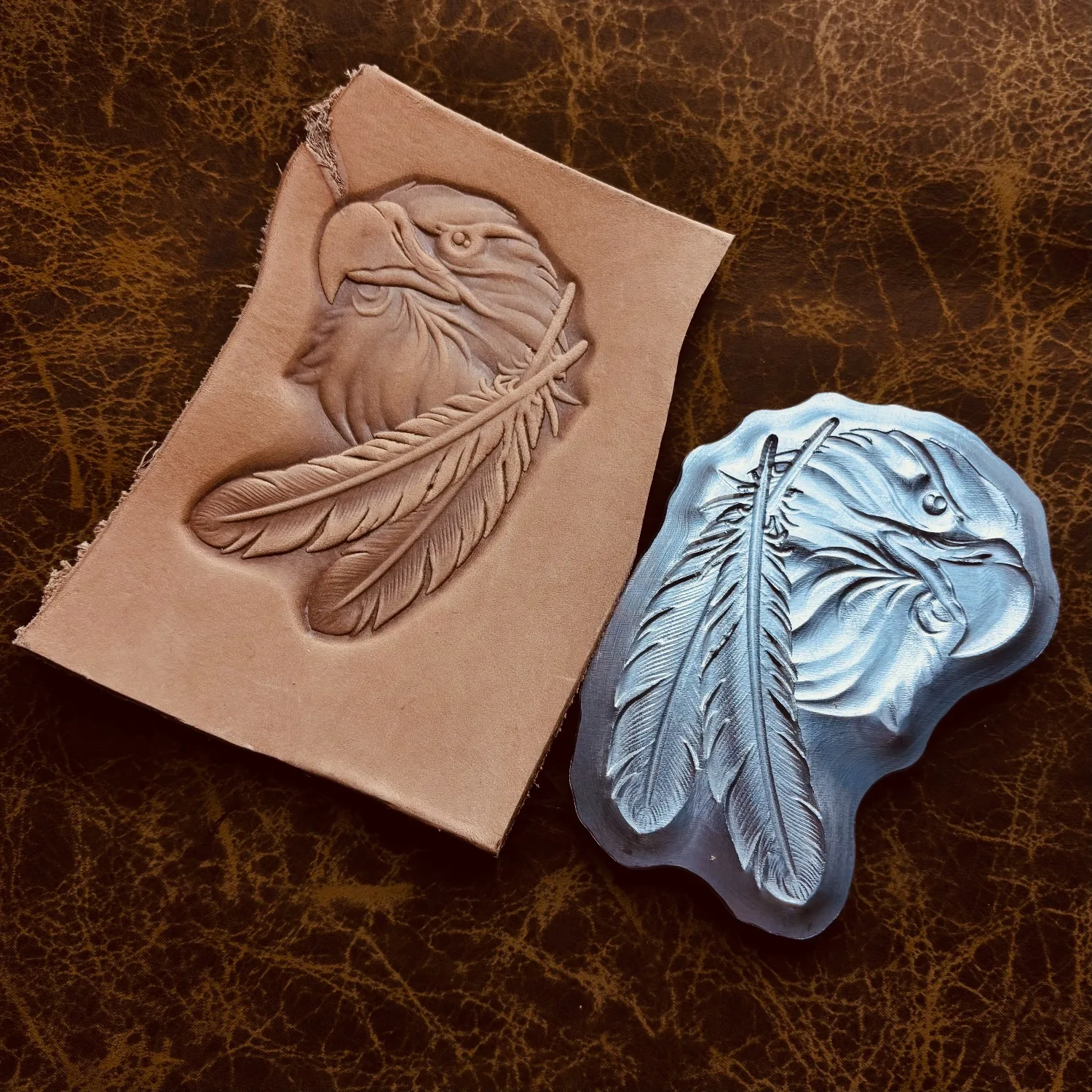 

3D American Eagle Head Leather Embosssing Stamp Vintage Debossing Mold DIY Leathercraft Engraving Carving Stamps Stamping Die