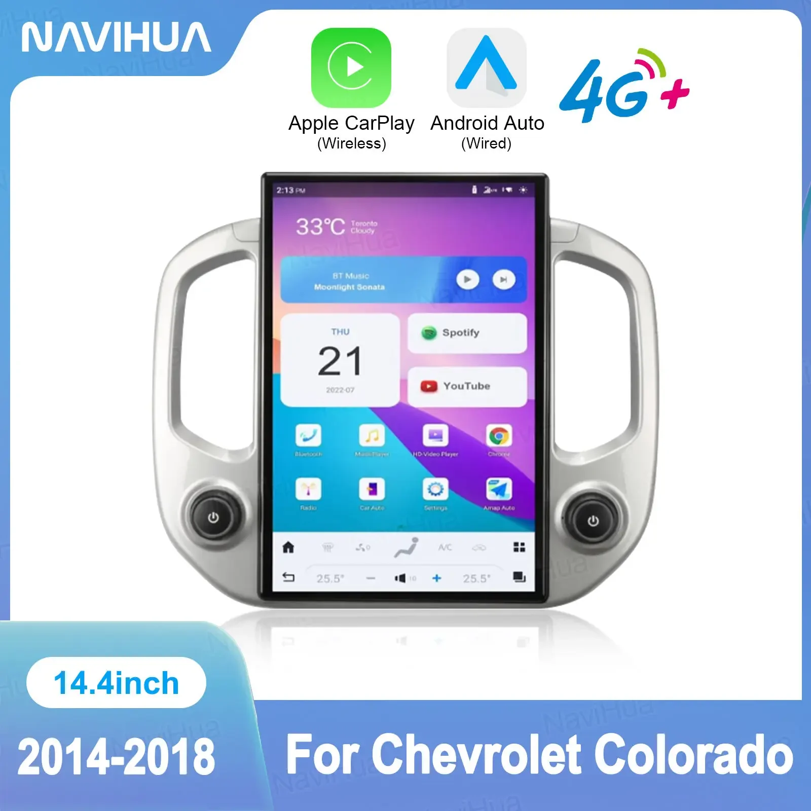 

New Upgrade For Chevrolet Colorado GMC Canyon 2014 2018 Tesla Screen Android Car Radio Navigation Carplay Auto Head Unit Monitor