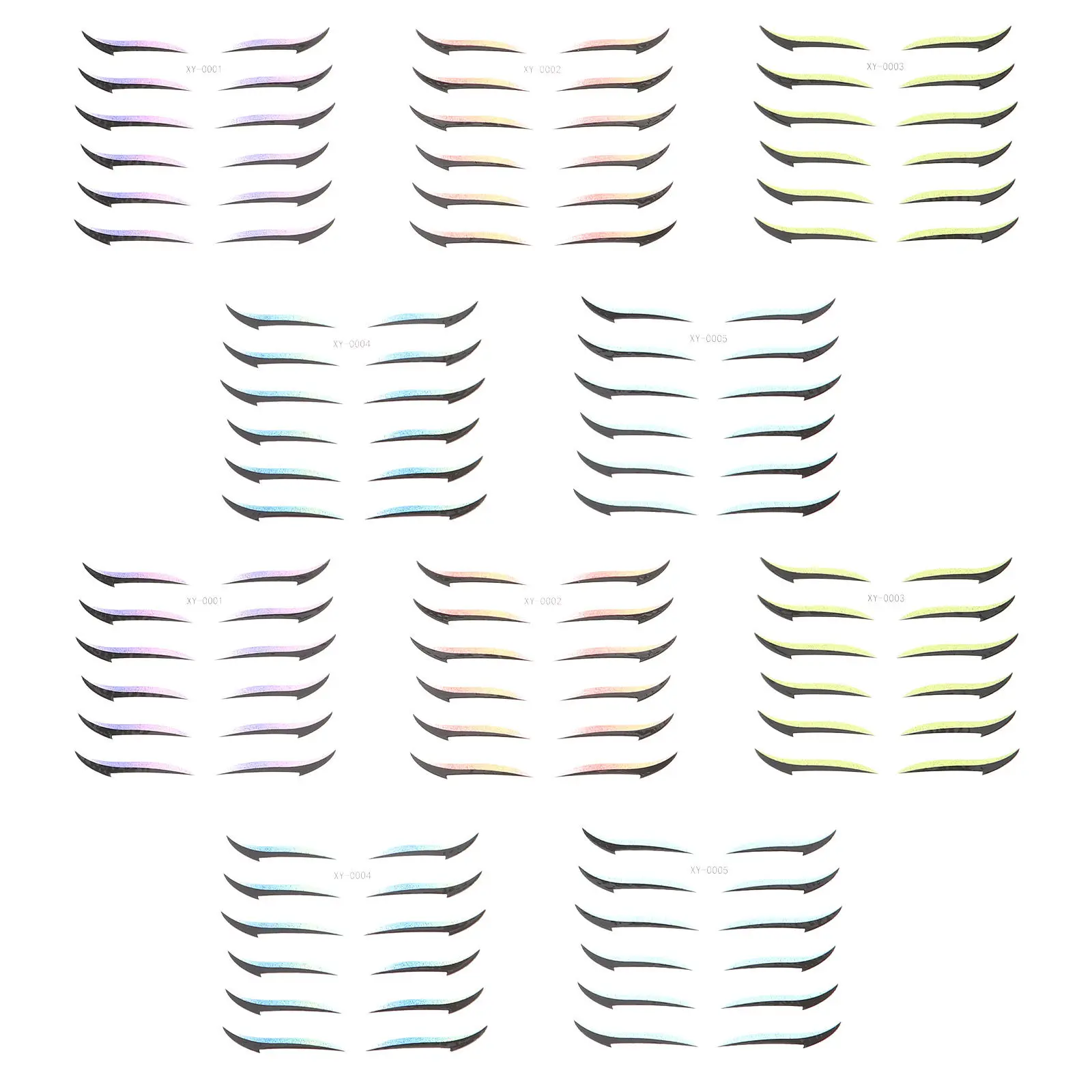 10 Hojas de Pegatinas de Delineador de Ojos con Purpurina, Herramienta de Maquillaje para Mujer, Resistente a Manchas, de Larga Duración, para Festivales, Carnavales, Fiestas de Graduación, Sombra de Ojos