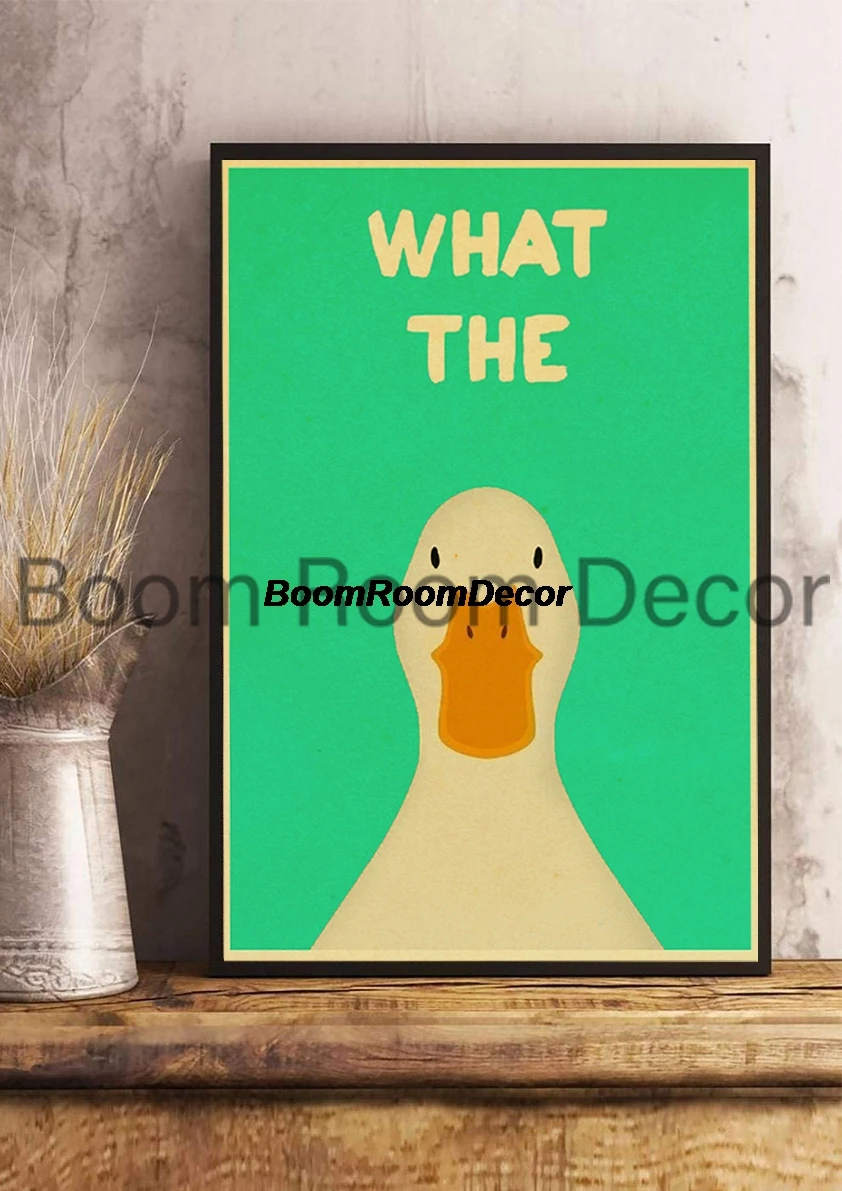 Funny Duck Kraft Paper Poster Painting Decorative Bathroom Wall Living Cafe Room Canvas Home Bathroom Living Room Picture Poster