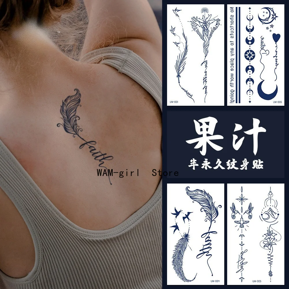 Wholesale new herbal semi permanent waterproof tattoo stickers, snake tiger flower small fresh tattoo stickers