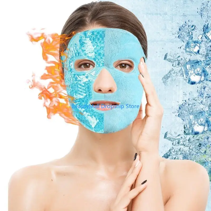 

40JD Reusable Heated Warm Cooling Reusable Gel Ice Mask with Soft Plush Backing