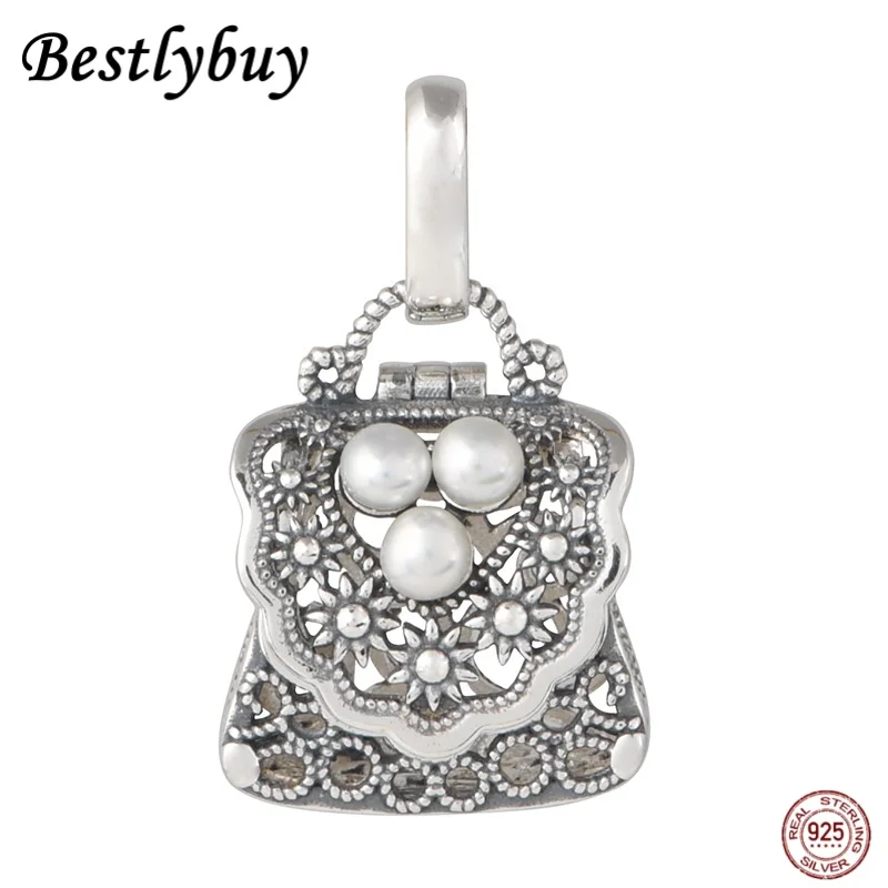 Can be opened  S925 Pure Ssilver Daisy Hollowed Out bag Pendant Women's Retro Thai Silver Fashion Temperament High-end Jewelry