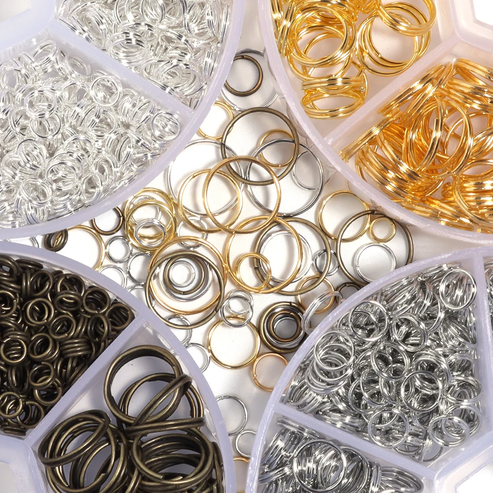 Jump Ring Assorted - 1Box 4/6/8/10/12mm Iron Mixed Pack Split