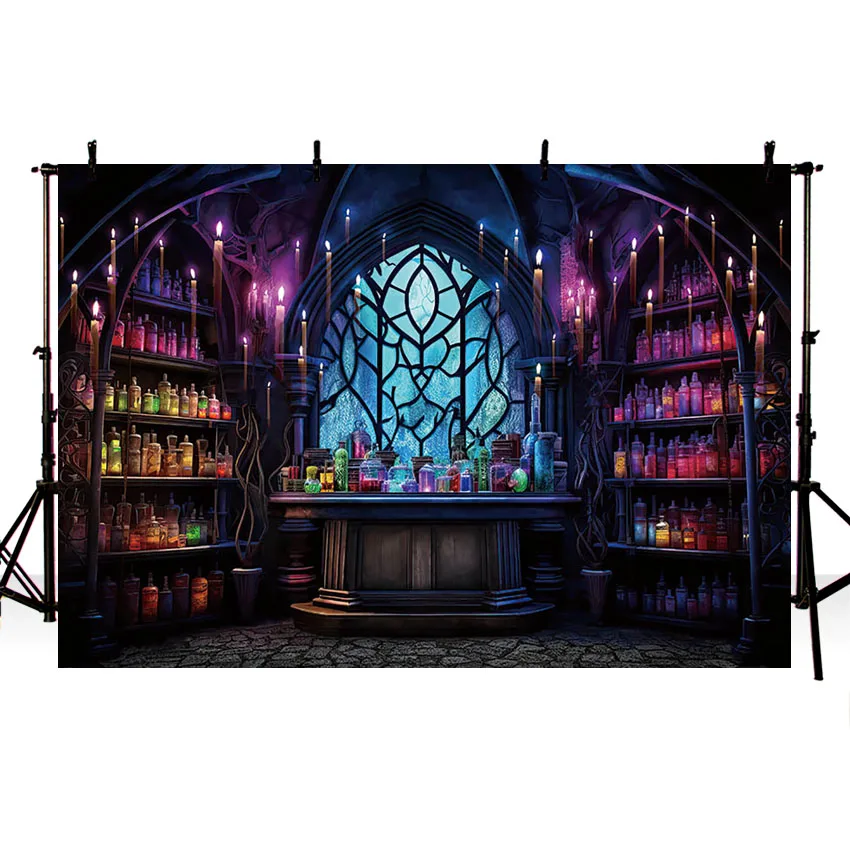 Mehofond Photography Background Halloween Mad Scientist Laboratory Kids Birthday Cake Smash Portrait Decor Backdrop Photo Studio