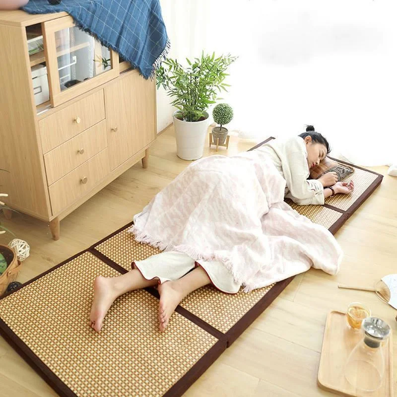 

Shining Folding Mat Thick Japanese Tatami Rattan Mat Sleeping Pad Summer Student Child Kindergarten Nap Floor Bedroom ZM222