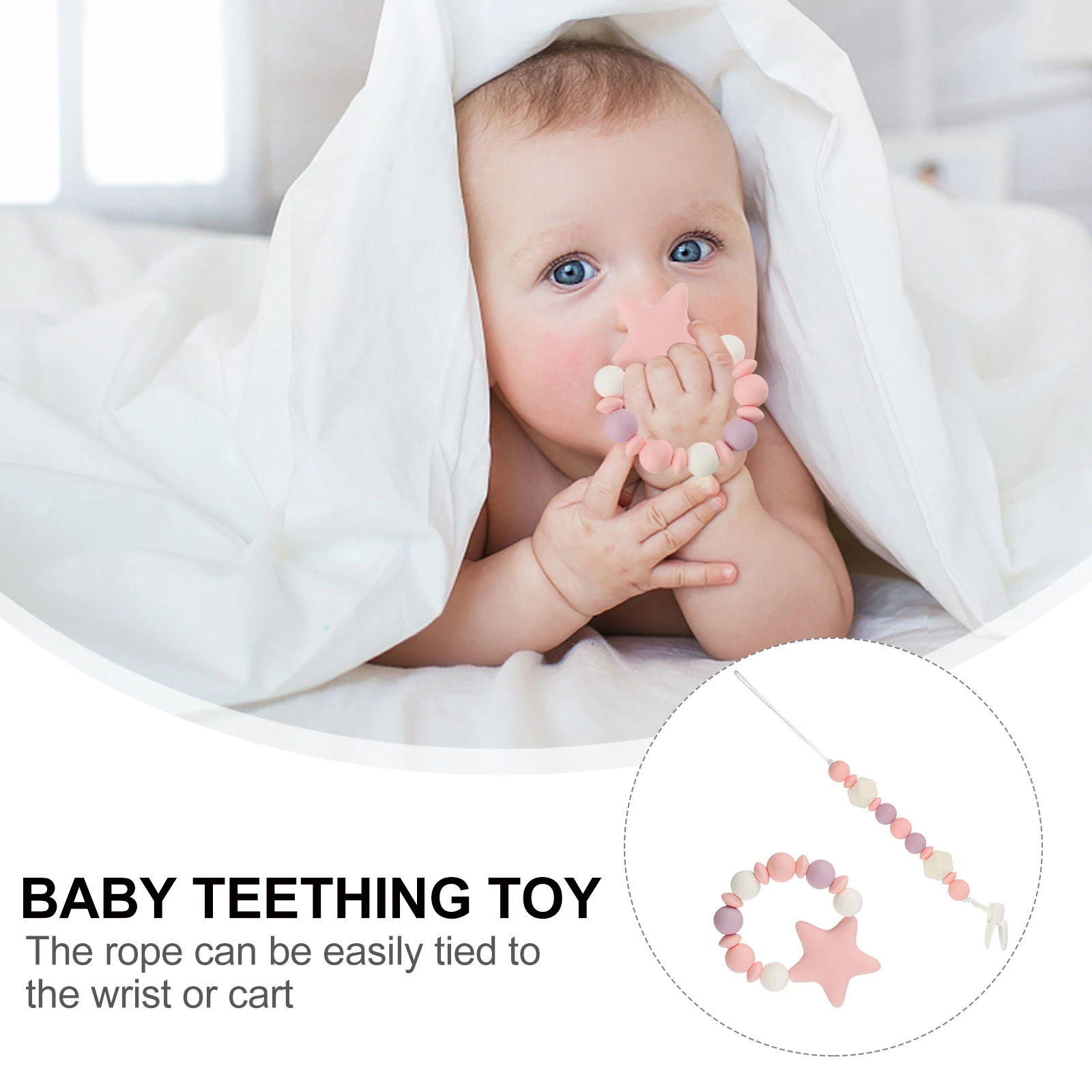 

1 set 1 Set Baby Pacifier Clip Teething Bracelet Infant Newborn Teethers Chain Clamp Grasping Newborn Teether Chain