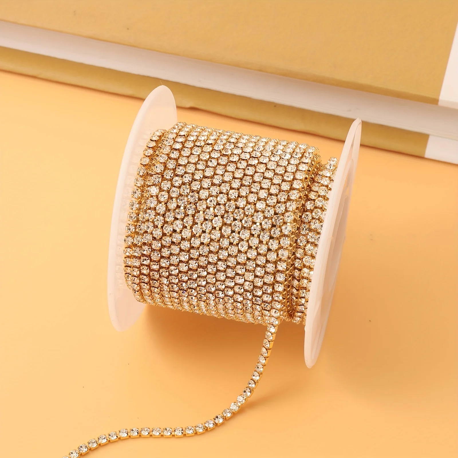 Rhinestone Chain Golden Diamond Chain For Shoe Clothing Decoration Nail Decoration Mobile Phone Case Decoration DIY Jewelry