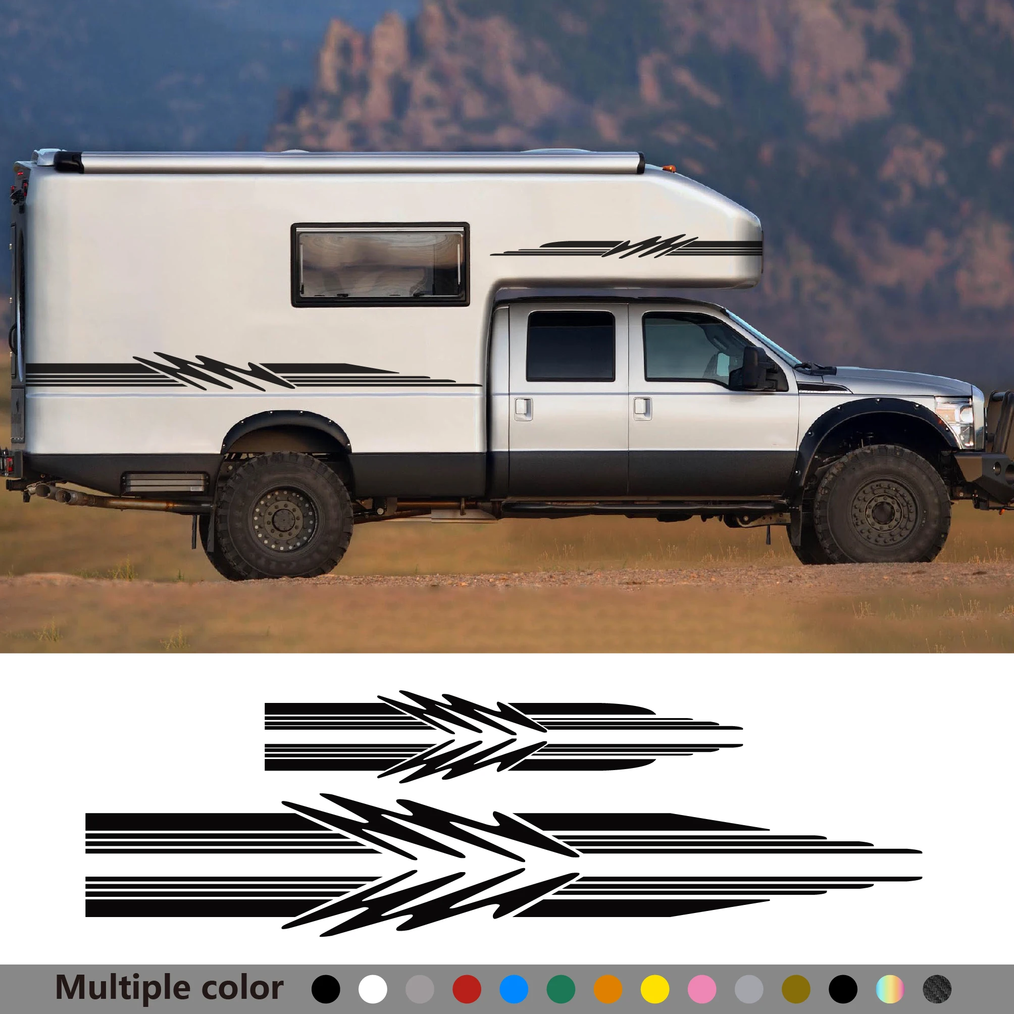 

Car Stickers Stripe Graphic Vinyl Decal For Motorhome Horsebox Caravan RV Camper Van Pickup Body Decor Auto Exterior Accessories