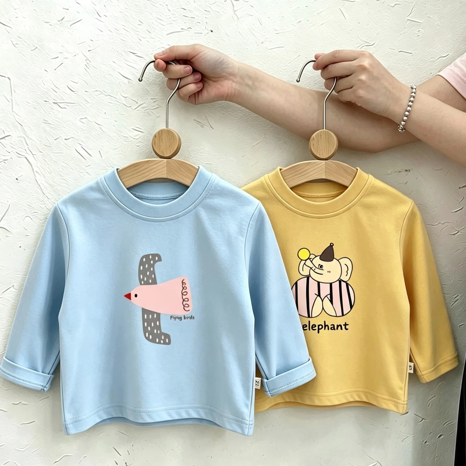 Long Sleeve T Shirt Printed Tops Round Neck Base Shirt For Boys And Girls Simple Versatile Tees Children Cute Fashion Clothing