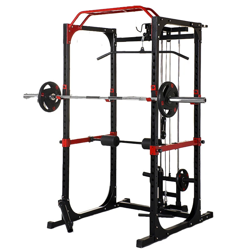 Comercial Power Cage Squat Rack Multi-Grip Pull-Up Bar, Adjustable Safety Bars, Strength Training for Home Gym 1