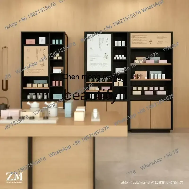 

New arrive Standing Cabinet Shelf Tea Room Ceramic Display Cabinet Simple Product Display Cabinet Tea Set Storage Rack
