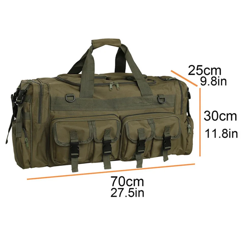 60L Multipocket Tactical Camping Bag Training Gym Handbag Camo Hunting Training Gear Shoulder Multifuction 70CM Men Travel X115Y