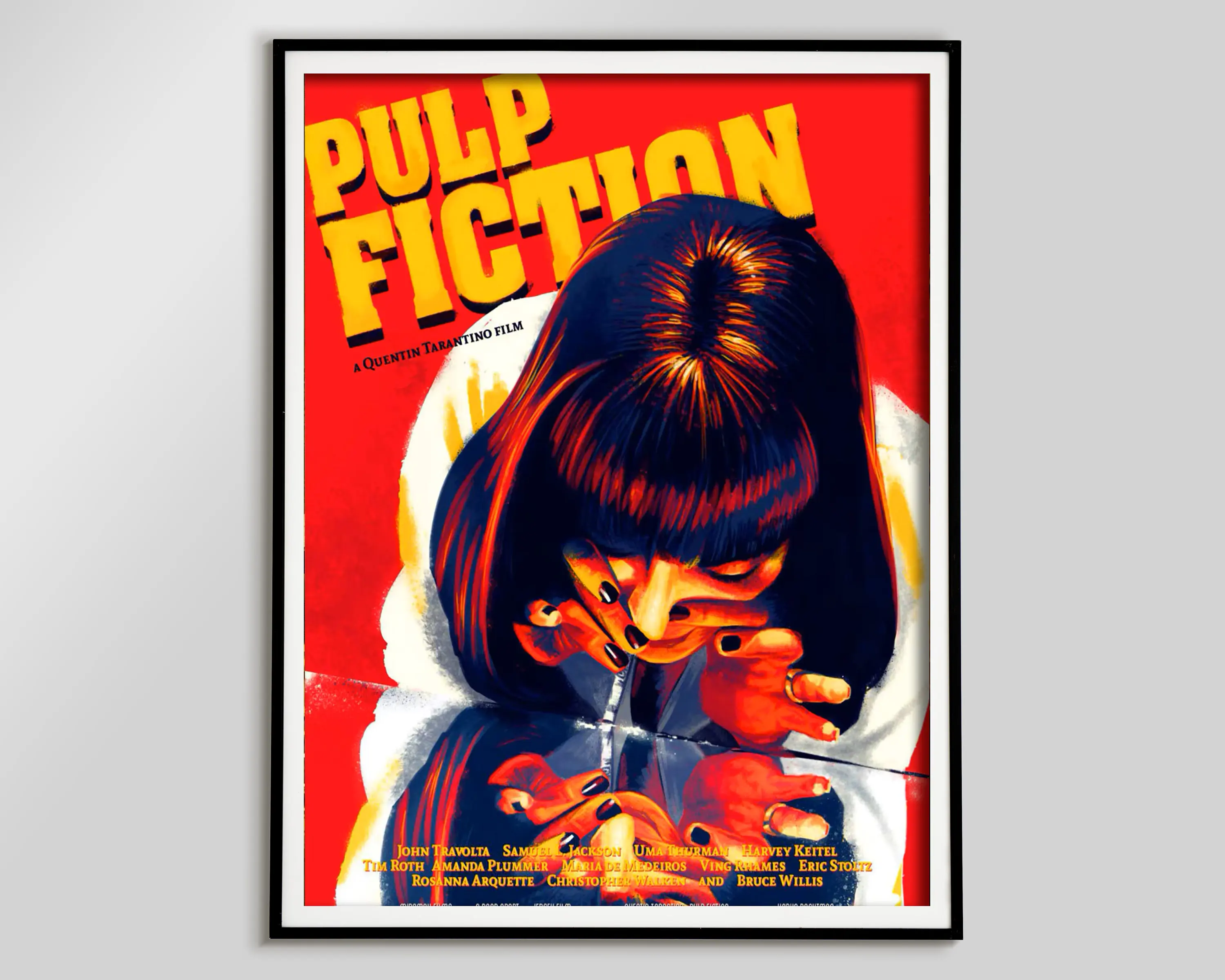 Classic Movie Pulp Fiction Mia Wallace Smoking Poster Print Wall Art Pictures Canvas Painting Living Room Bedroom Home Decor