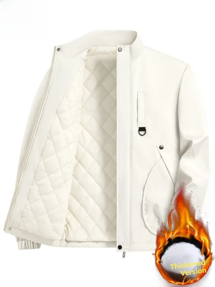 

Paul Men's Cotton Jaet Autumn Winter Thiened Loose Workwear Warm Outerwear Faionable Casual Sle Stand Fit Jaet