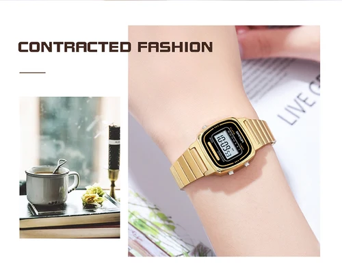 SANDA 6053 Reloj Digital de lujo Para Mujer elegante impermeable deportes pantalla LED Relojes de pulsera Para Mujer Relojes Para Mujer