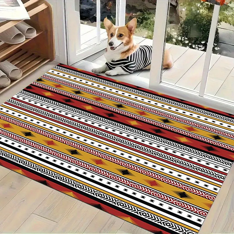Picnic style decorative floor cover with nostalgic feel suitable for supermarket produce sections mall food courts and gym cafes