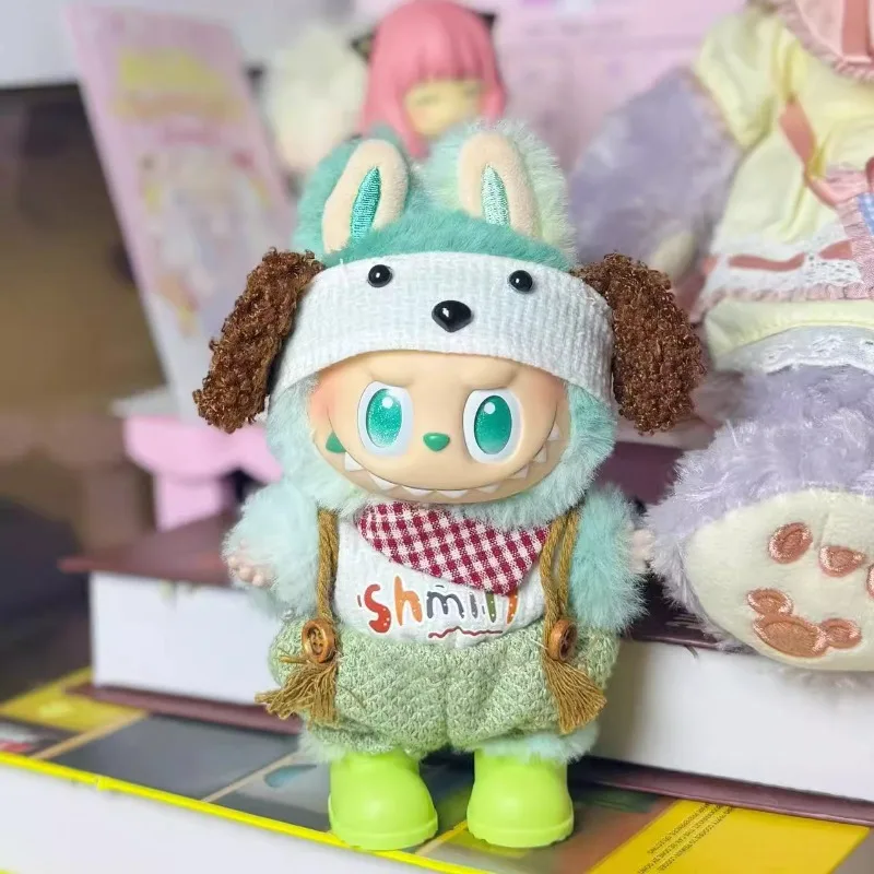 

Kawaii Rustic Overall Set Dolls Outfit Accessories for 17cm Labubu V1 V2 V3 Plush Toy Clothing Rural Bear Strap Pants Set