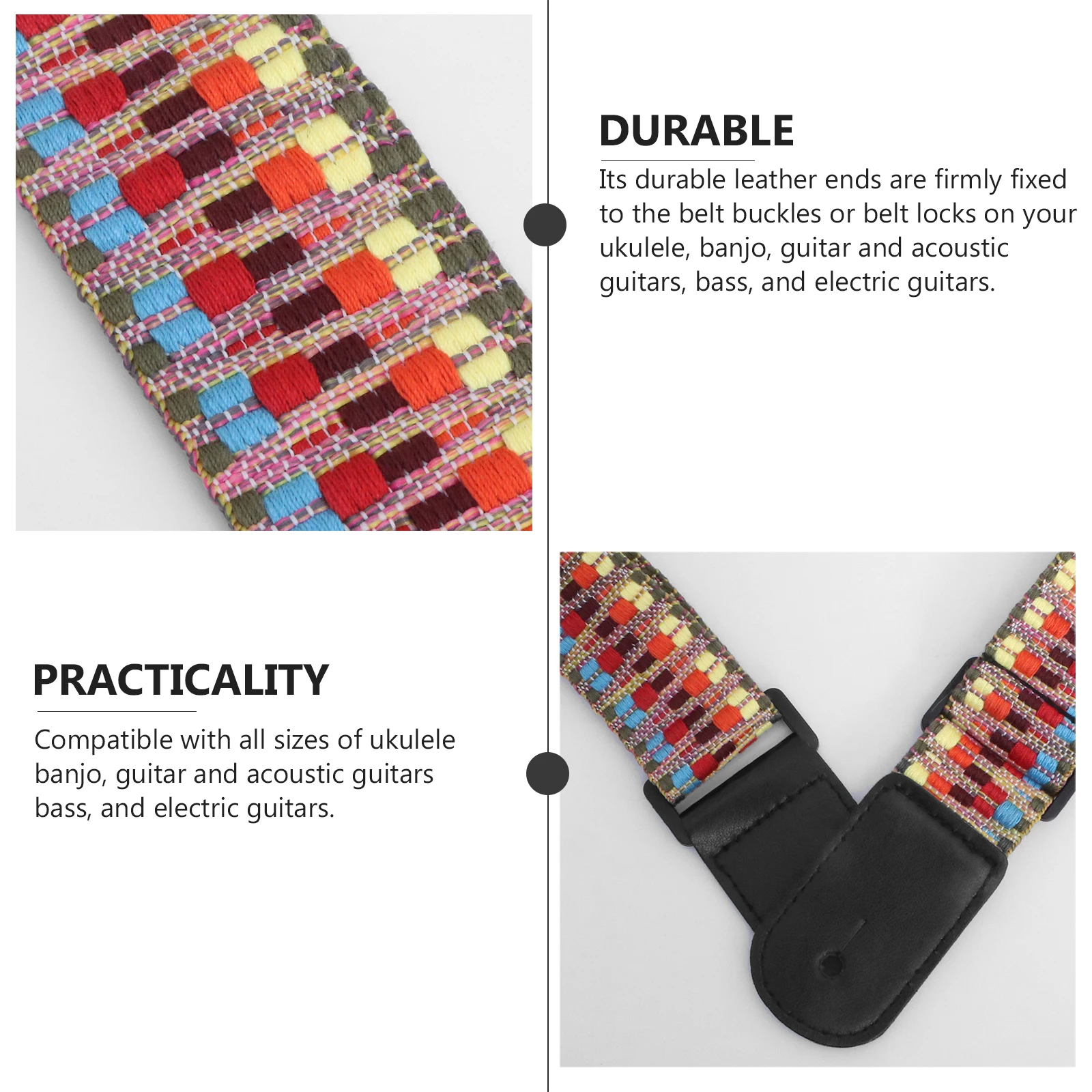 

Ukulele Guitar Electric Strap Belt Accessories for Shoulder Vintage Cotton Guitars Kids Straps Weave