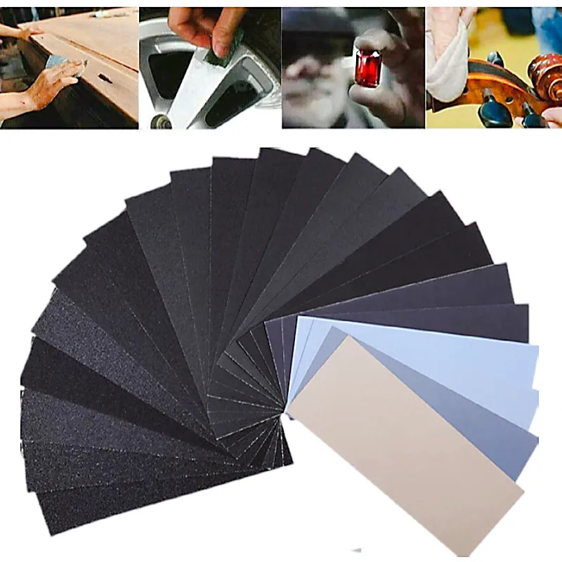 20pc Sandpaper Set 1000/2000/3000/5000/7000 Grit Sanding Paper Water/Dry Abrasive SandPapers For Wood Metal Polishing Automotive