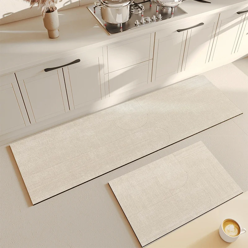 

Kitchen Rugs Absorbent Carpet Pvc Soft Diatom Mud Non-slip Floor Mat Water-absorbent Foot Mats Quick-drying Alfombras De Cocina