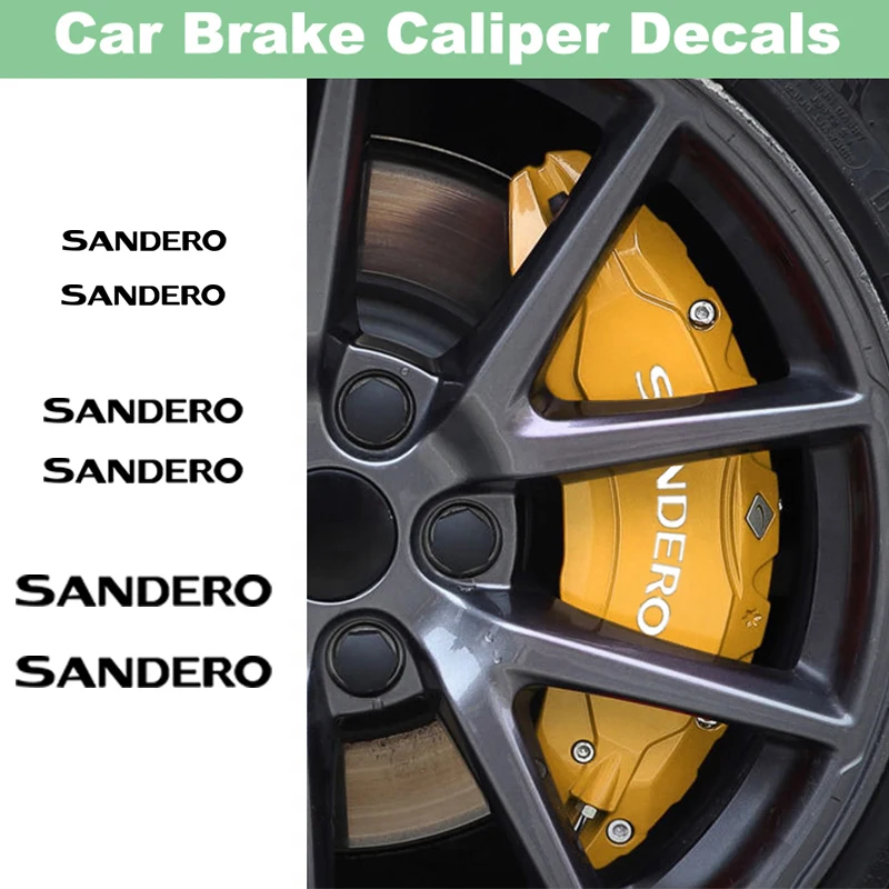 Calcomanías de vinilo para pinza de freno de coche, 6 uds., insignia para Dacia Sandero, llantas, cubierta de freno de neumático, película, accesorios para ruedas de vehículo