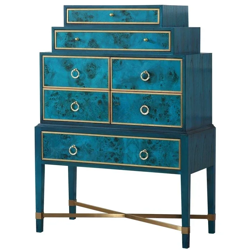

L15 Light Luxury Living Room Trapezoidal Curio Cabinet Italian Foyer Doorway Drawer Storage Chest of Drawers furniture