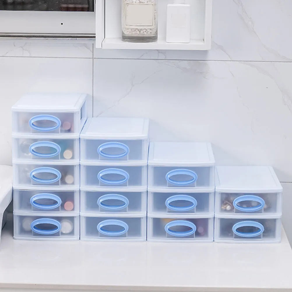 1Pcs Plastic Storage Box Multifunctional Desktop Organizer Jewelry Stationery Storage Cabinet Desktop Drawers