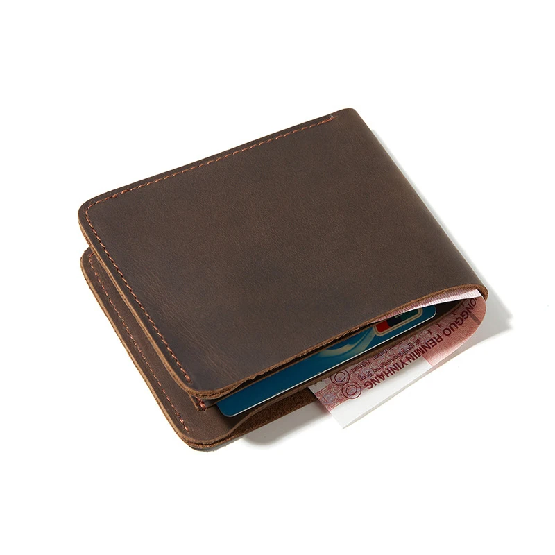 Genuine Leather Rfid Wallet for Men Slim Vertical Wallets Black Thin Short Id Credit Card Holder Minimalist Men's Blue Money Bag