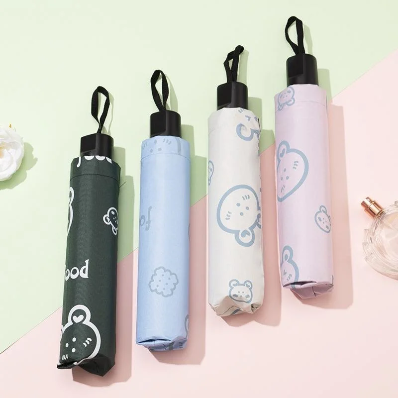 

UV Protection Umbrella Printed Logo Cartoon Sunshade Umbrella Rain And Sun Dual Purpose Folding Umbrella Home Daily Use