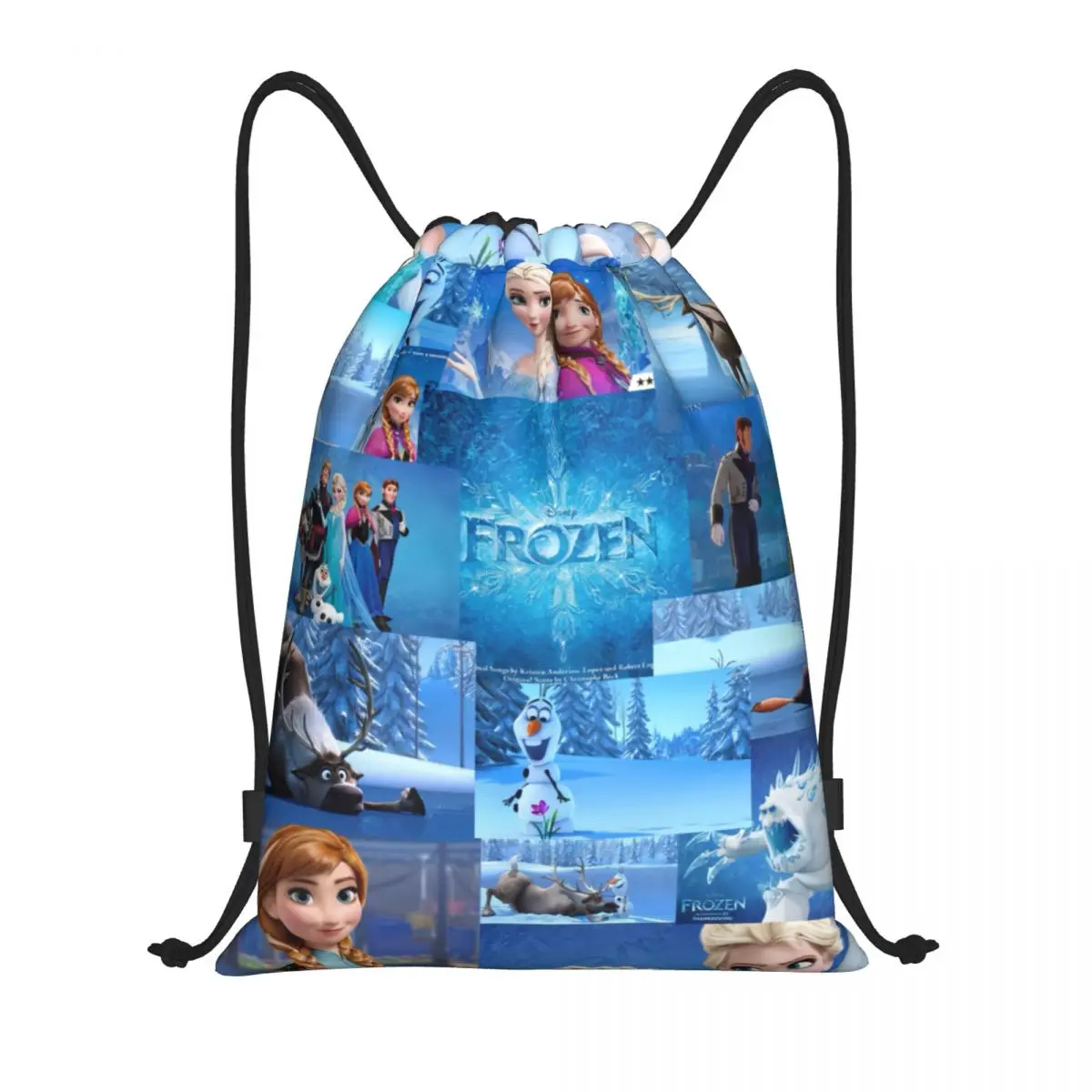 Custom Cartoon Frozen Elsa Princess Drawstring Backpack Bags Men Women Lightweight Anime Gym Sports Sackpack Sacks for Traveling