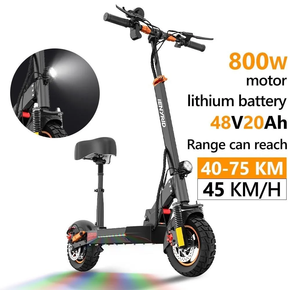 iENYRID M4 Pro S+ MAX Electric Scooter 10“ Off-Road Tires 800W 45Km/h Speed 48V 20Ah 75KM Range Dual Disc Brakes Detachable sea