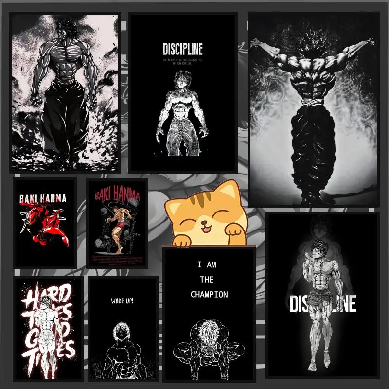 1pc anime b-baki cartoon Poster Canvas HD Poster Wall Art interior Hallway Home Decoration Holiday Gifts